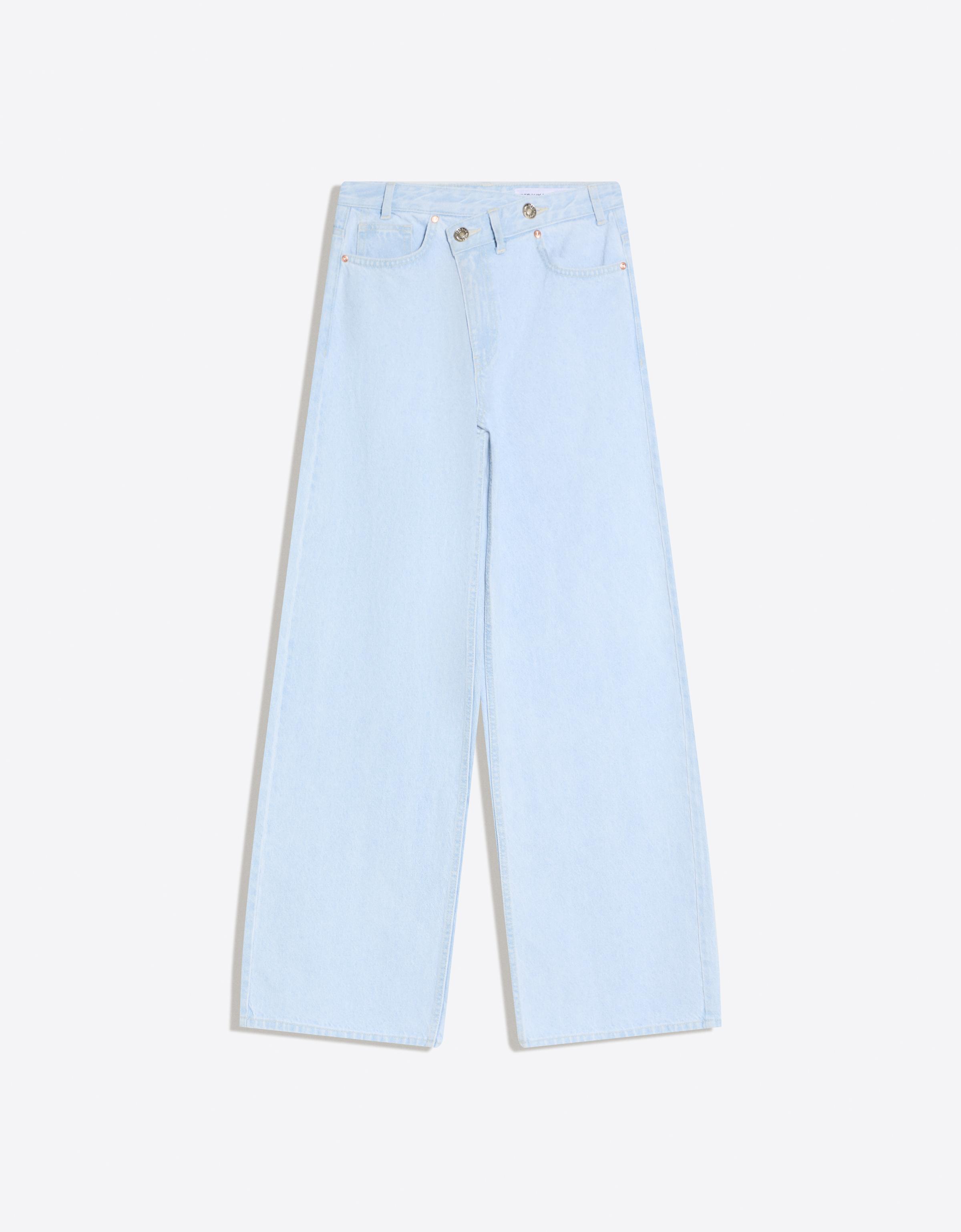 Çapraz belli yüksek bel geniş paça jean - Görsel 59