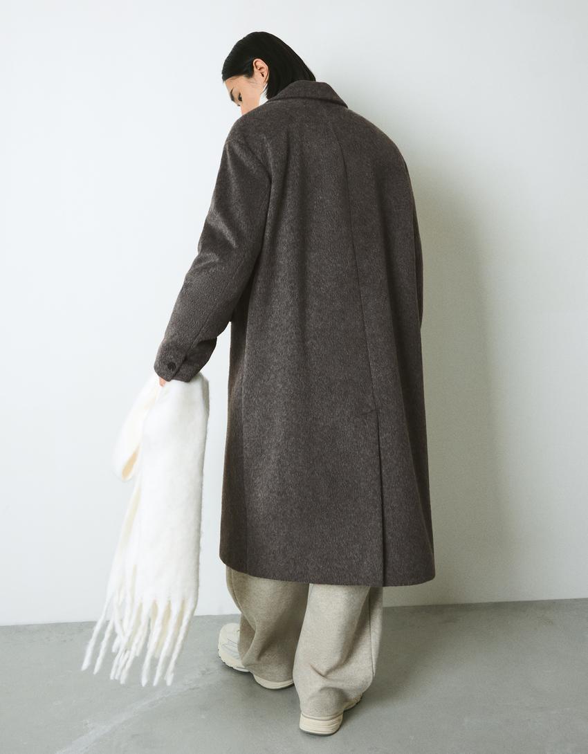 Abrigo efecto cepillado-Gris