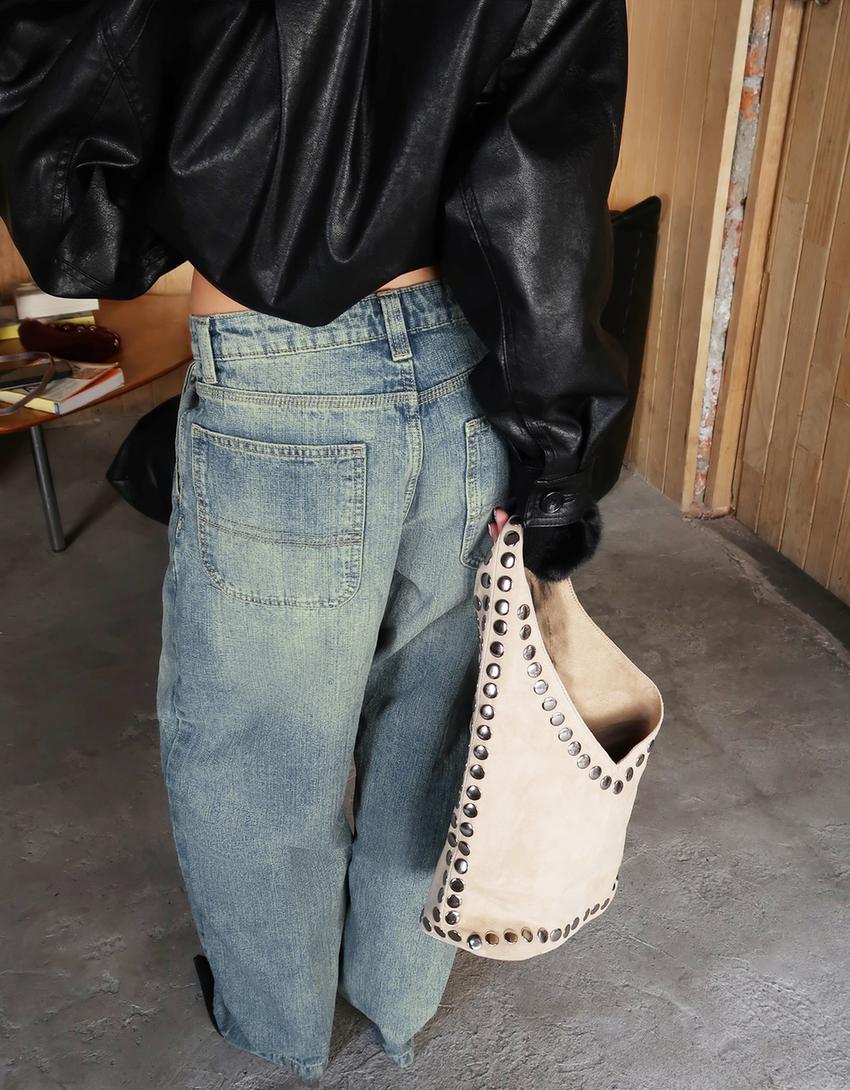 Jeans baggy balloon-Azul lavado