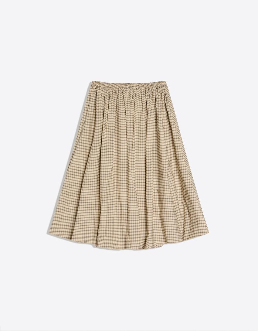 تنورة ميدي فضفاضة-رملي