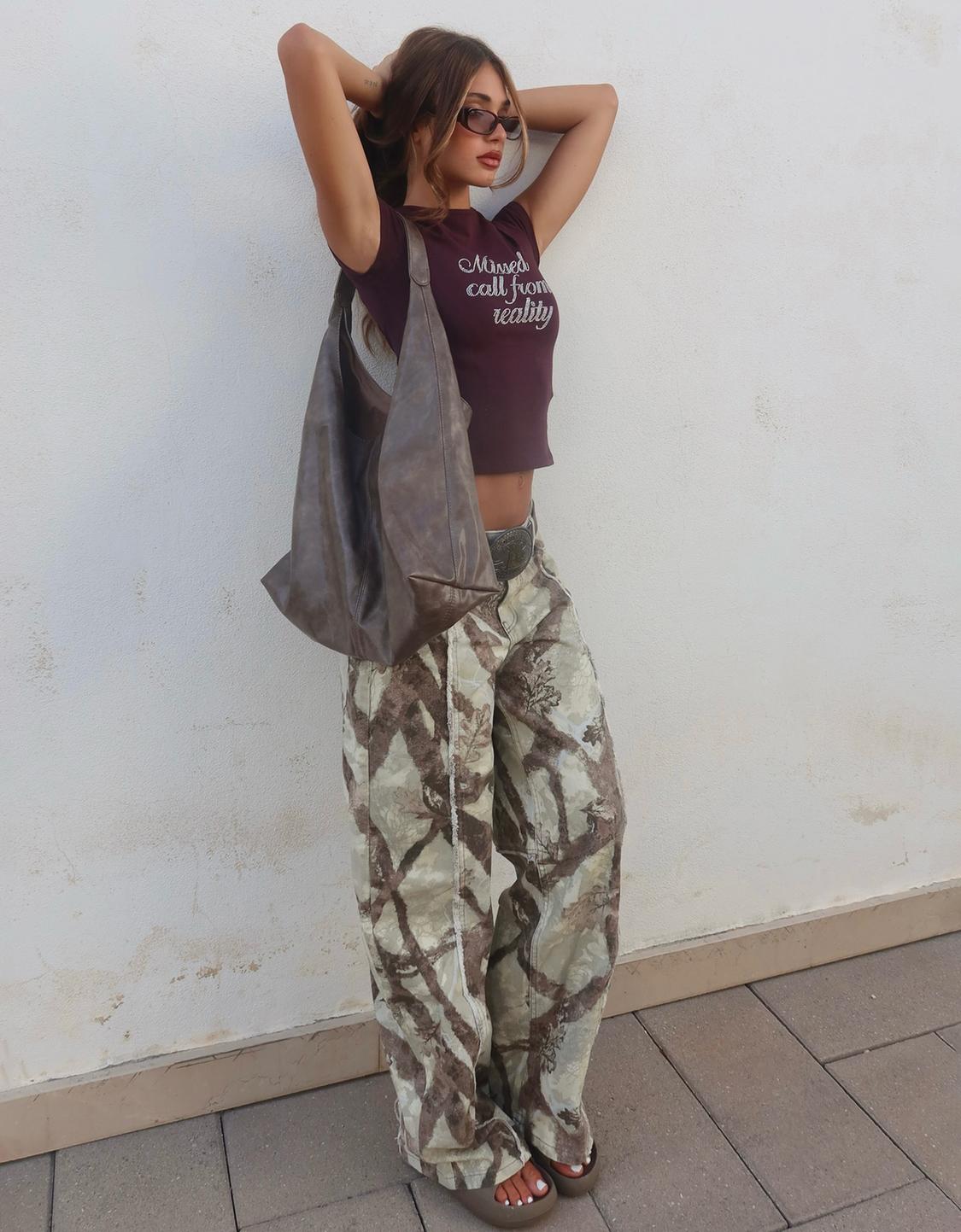 Printed boyfriend jeans