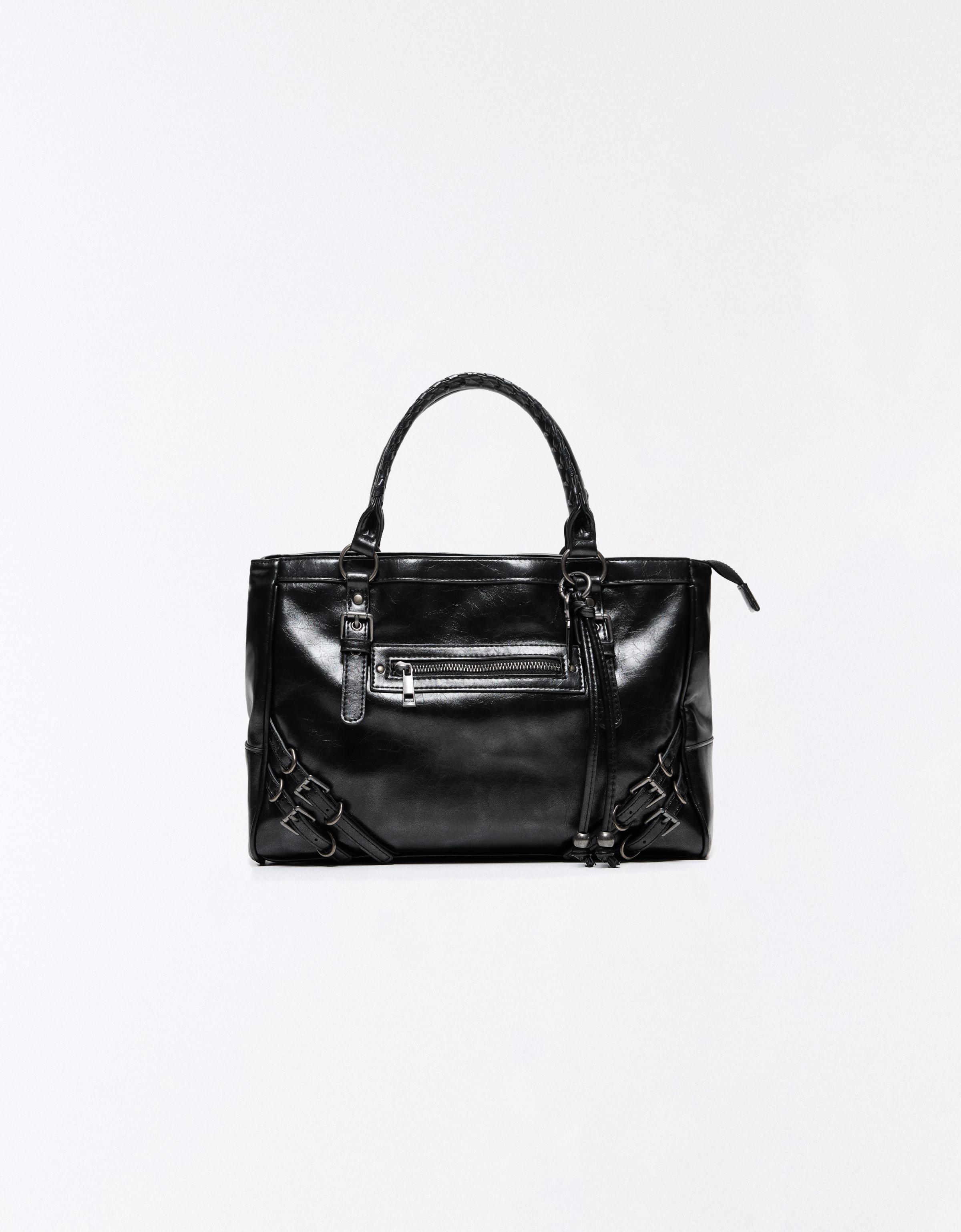 Zip and buckle bag — Black