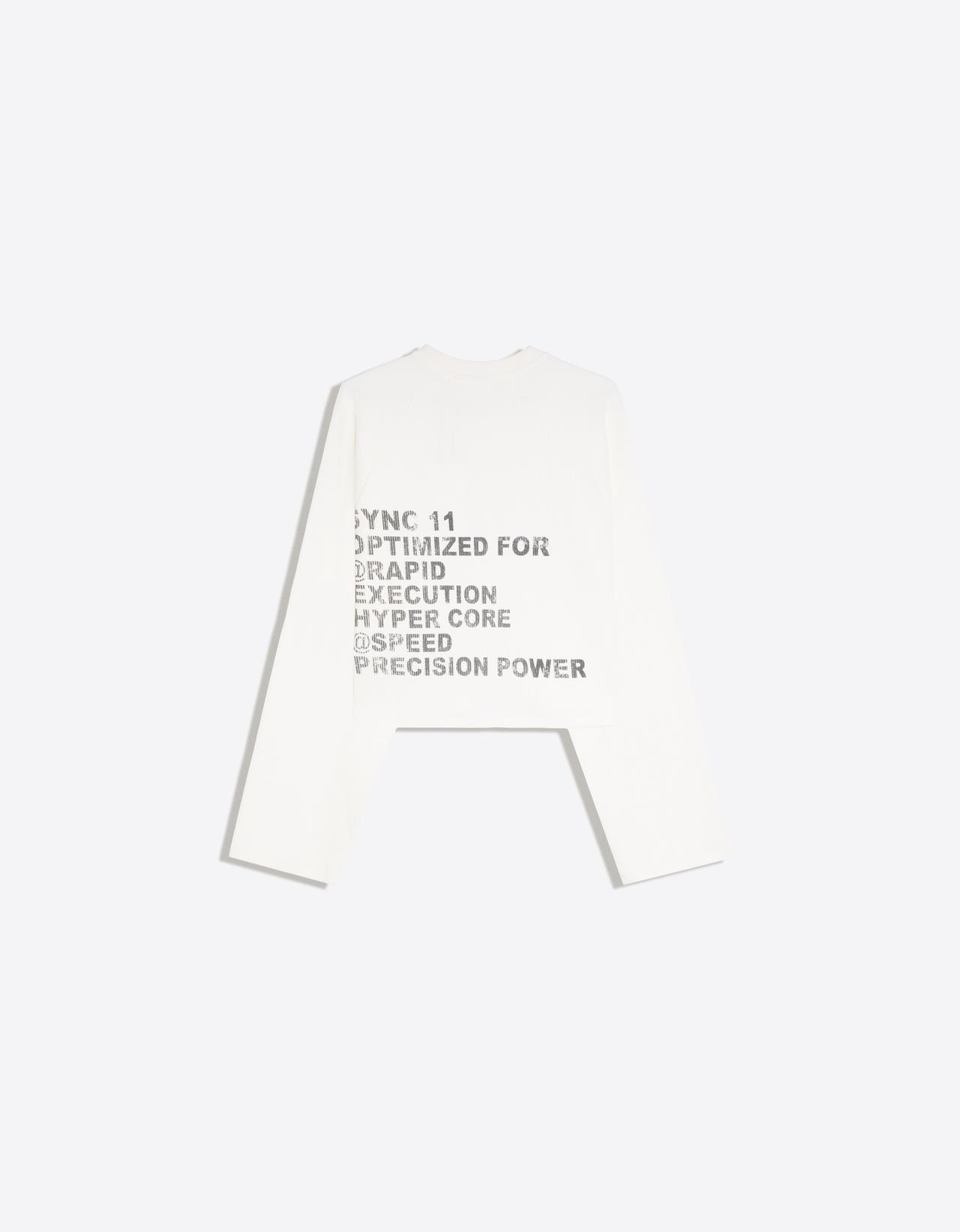 Round neck print sweatshirt — Cream