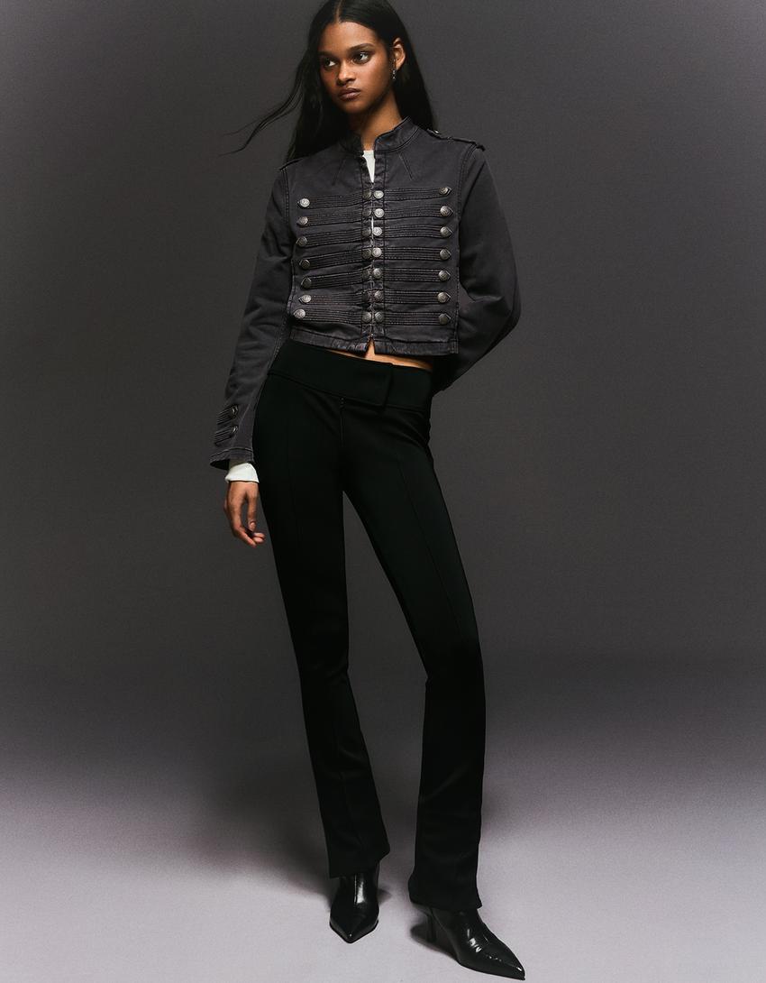 Jakke med knapper-Mørkegrå