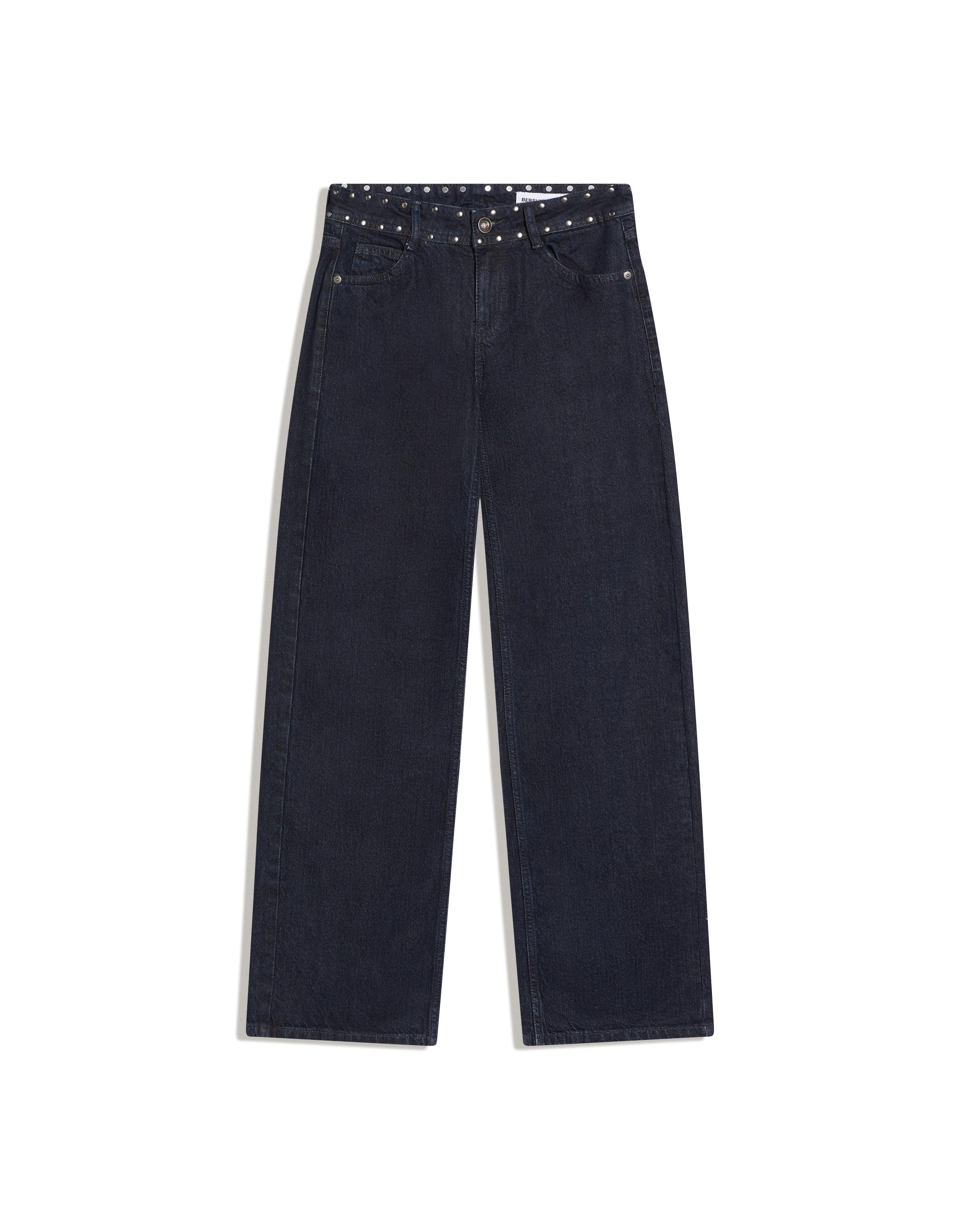 Low-rise baggy studded jeans