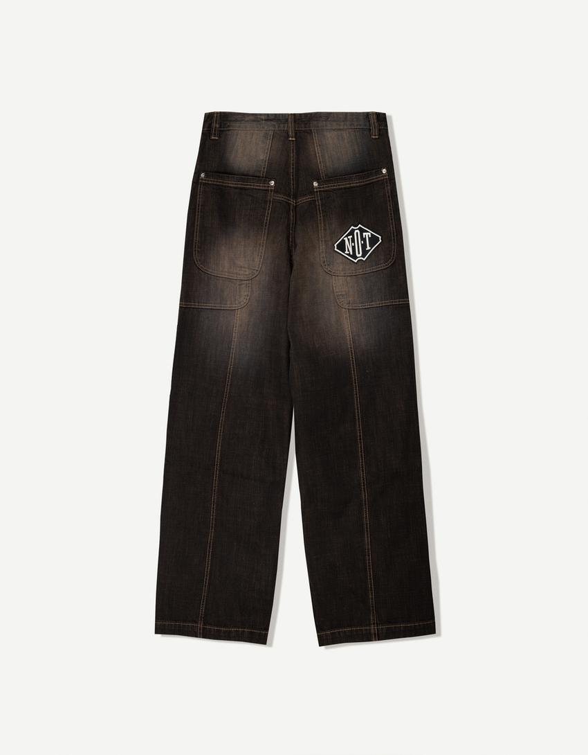 Jeans superbaggy-Marrón-4