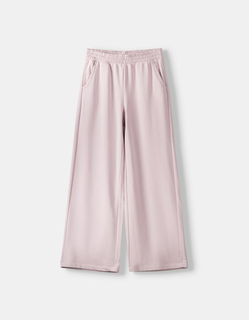 Wide leg plush trousers - Women | Bershka