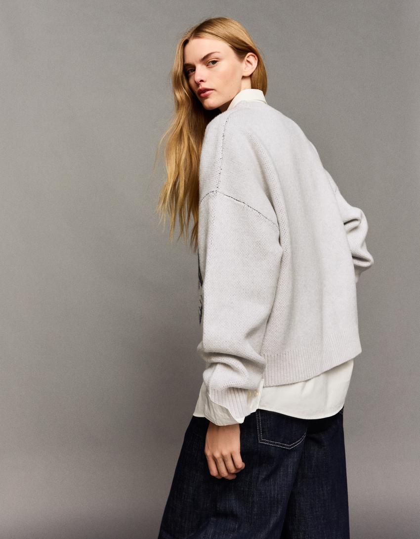 Jersei Donald Duck jacquard-Blanc trencat