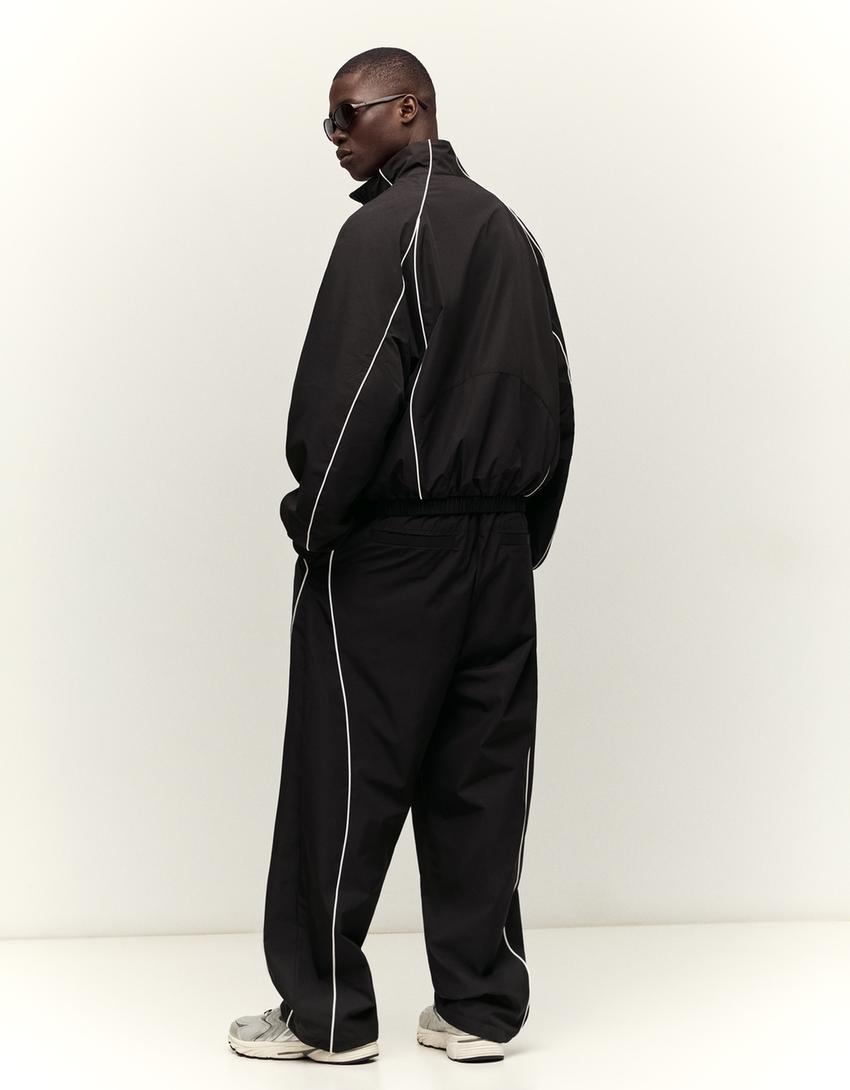 Technical baggy trousers-Black