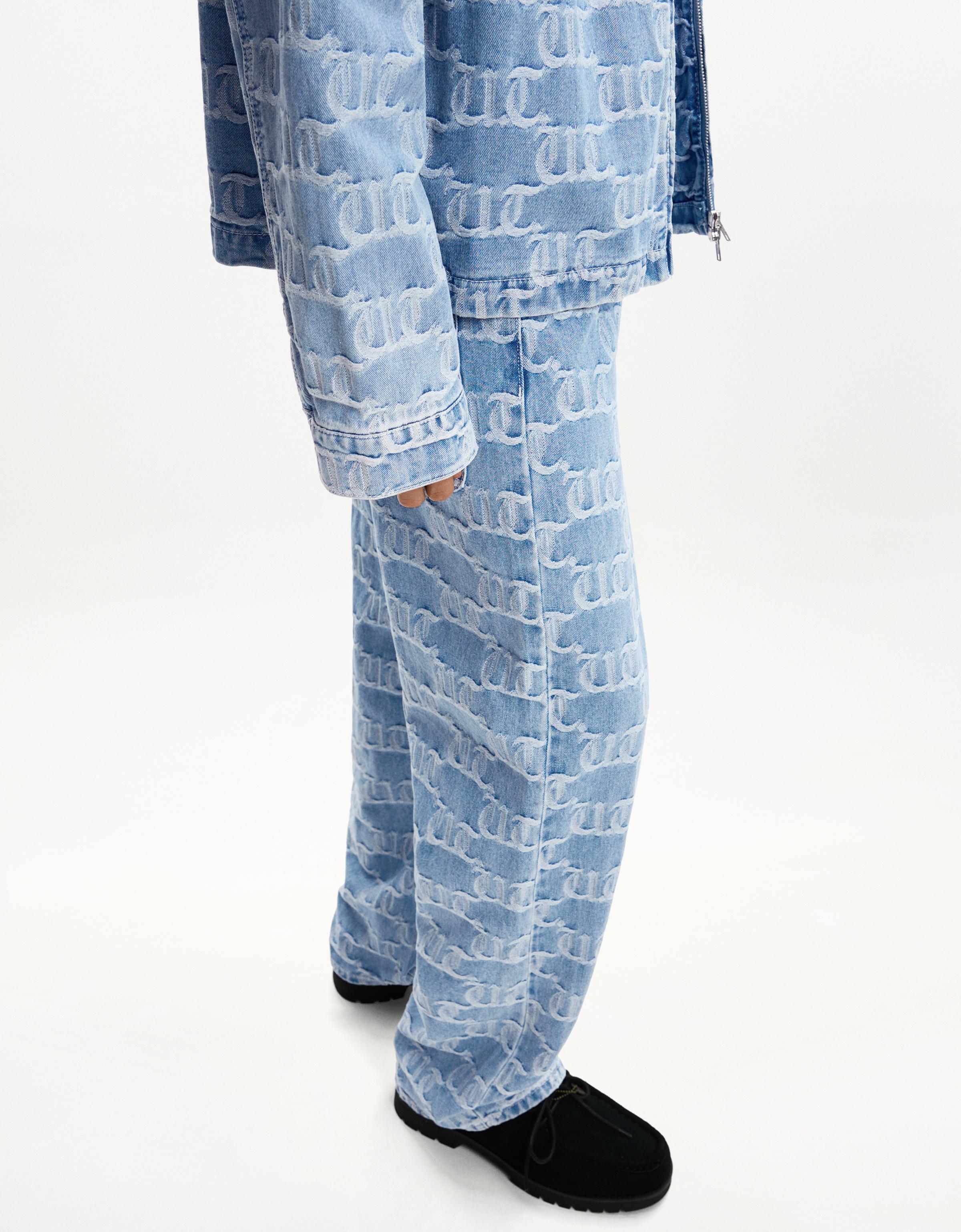 Baggy jacquard jeans - Denim - Men | Bershka