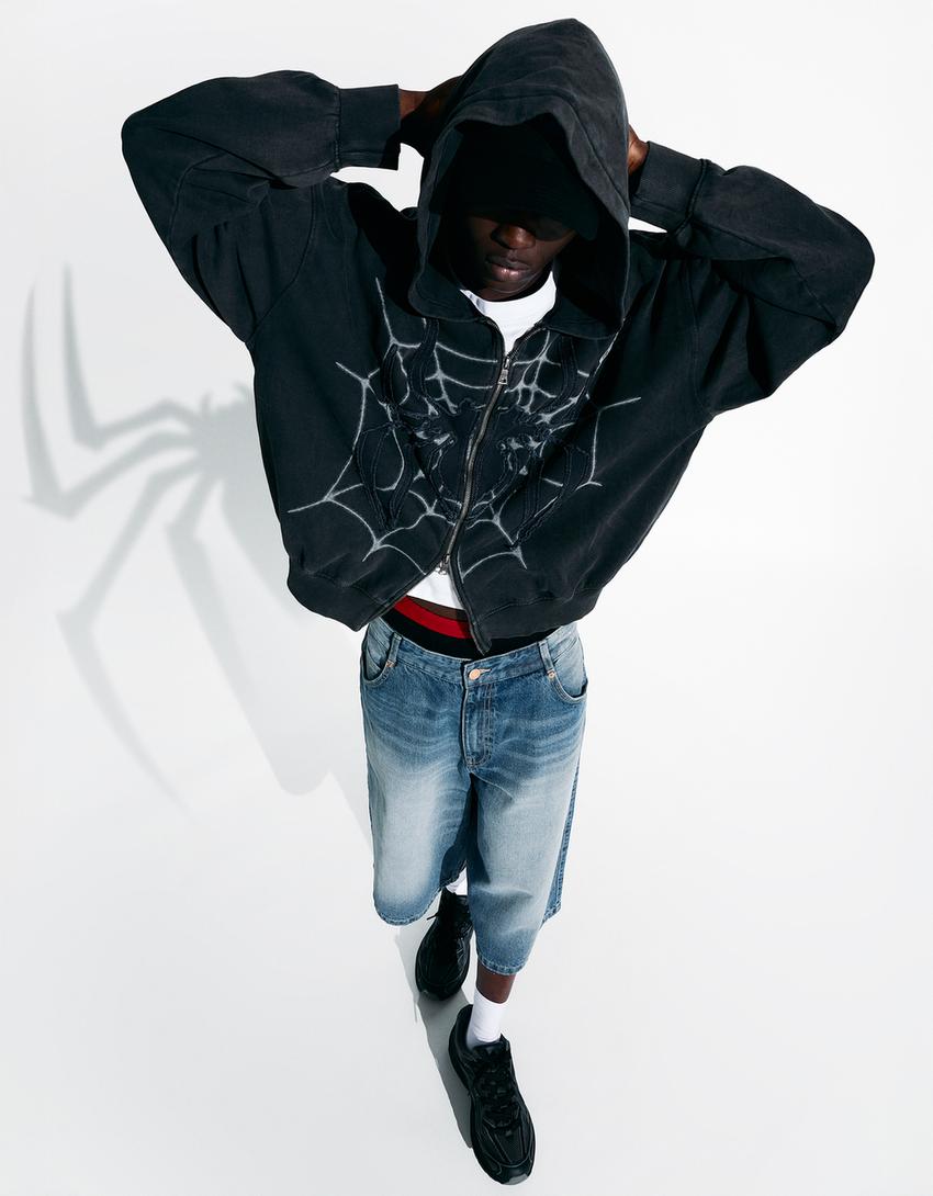 Felpa zip Spiderman-Grigio