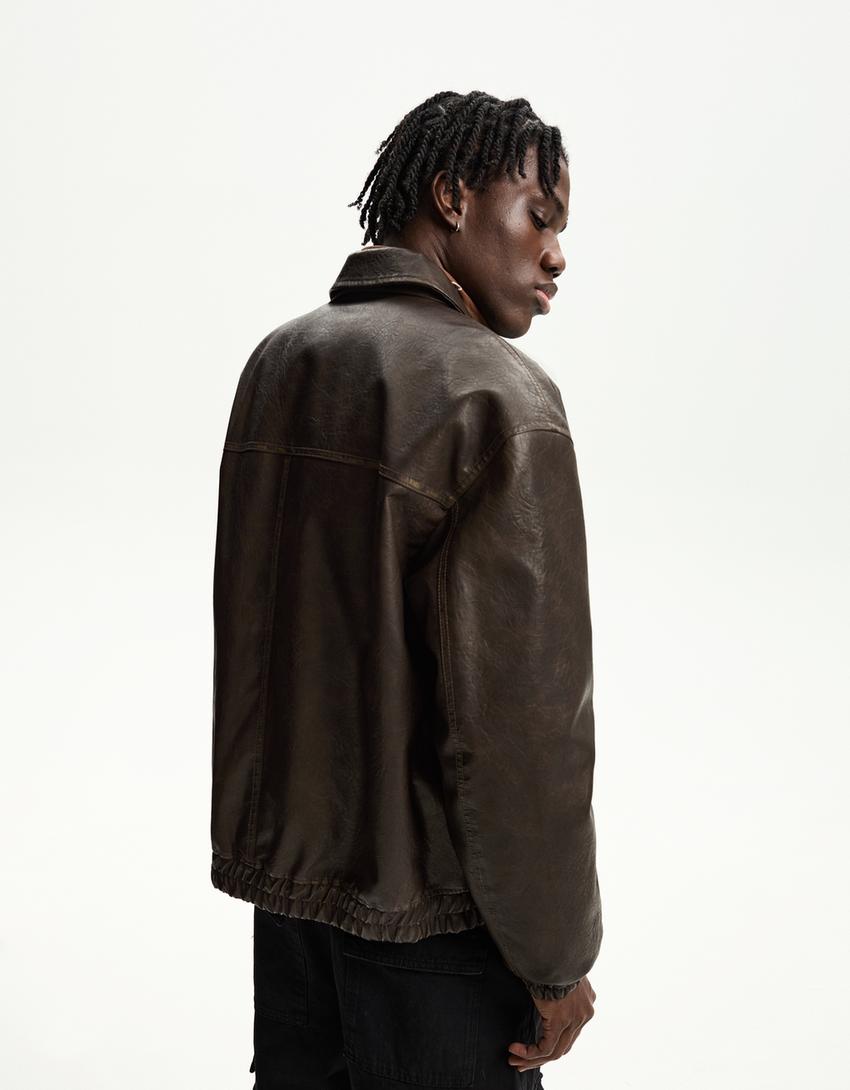 Blouson similicuir Homme Bershka