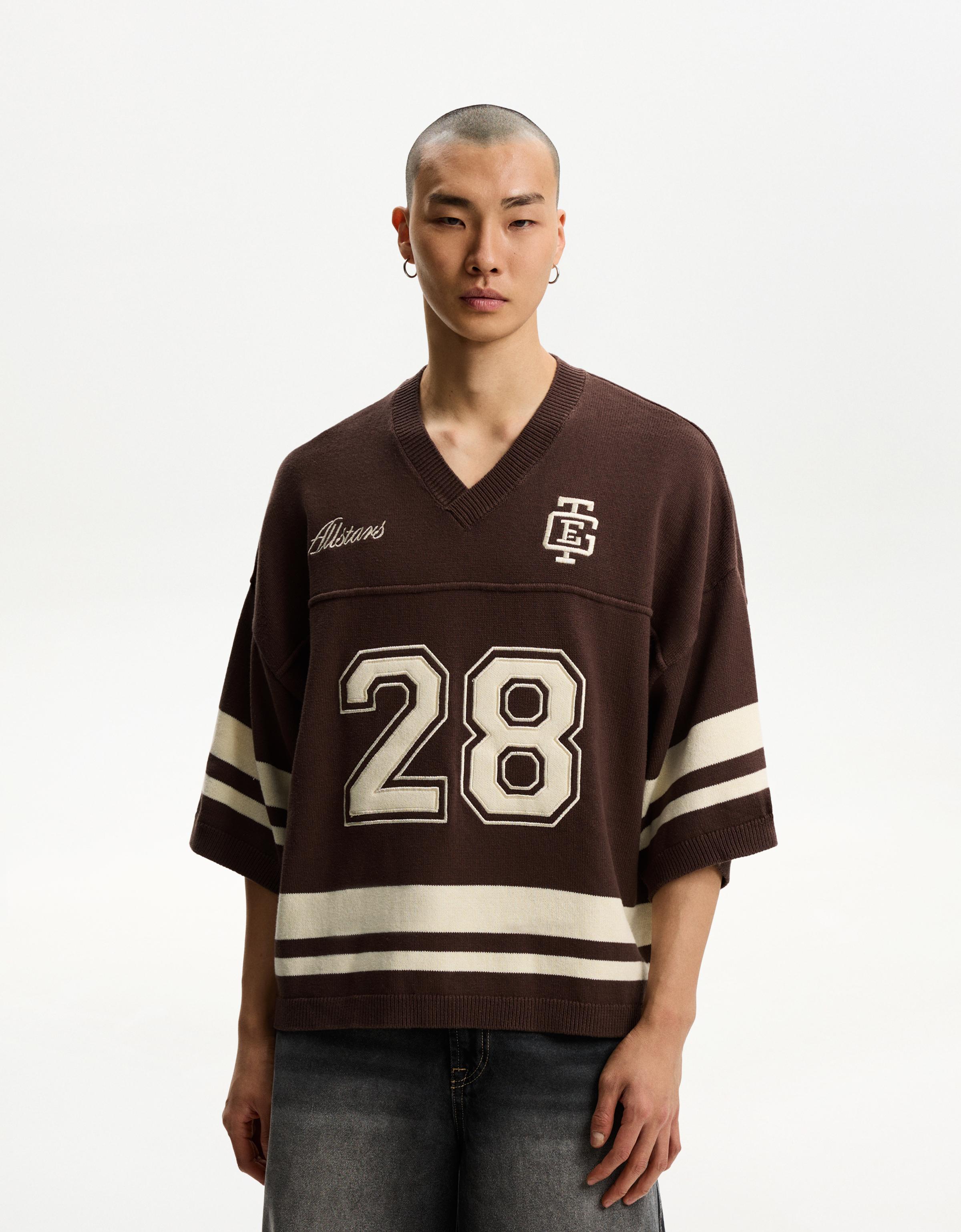 Bershka Sportliches Oversize-T-Shirt Mit Kurzen Ärmeln Herren Xl Braun