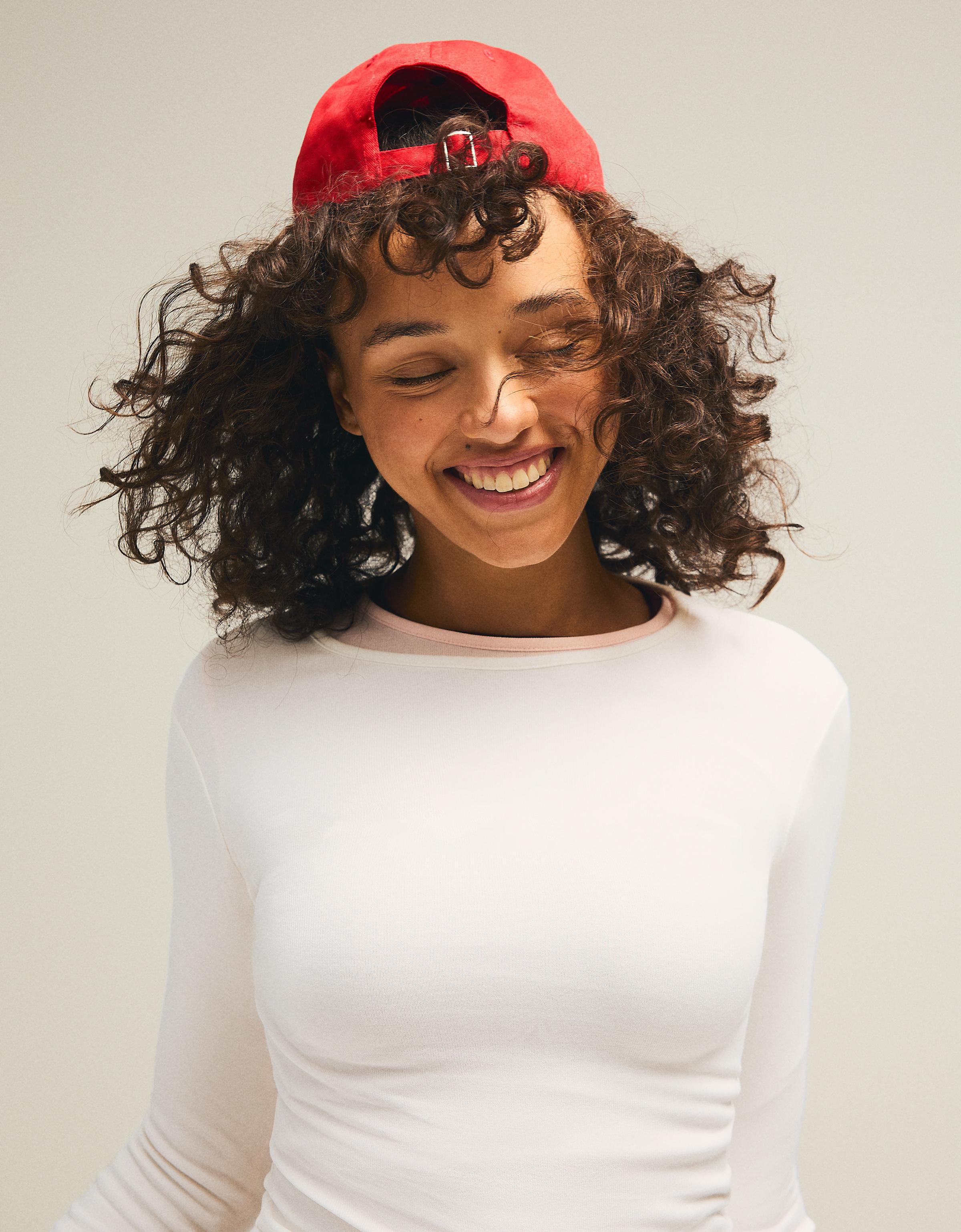 Round neck long-sleeve T-shirt — Off white