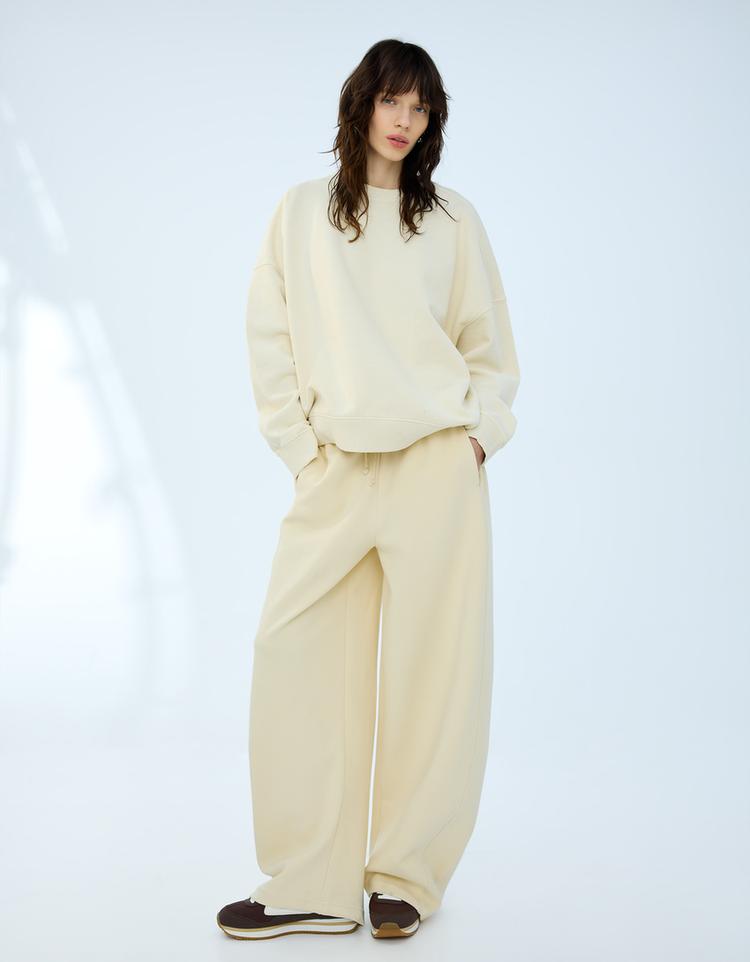 Pamuklu barrel fit pantolon