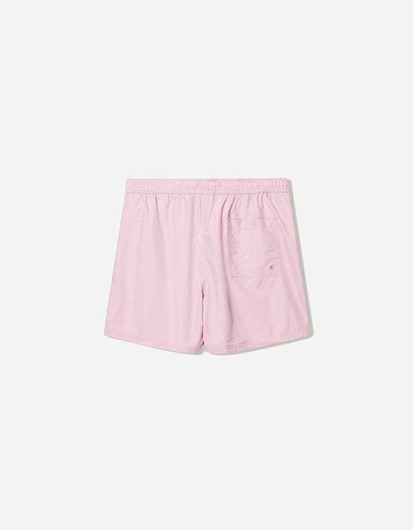 Short de bain uni-Violet-4