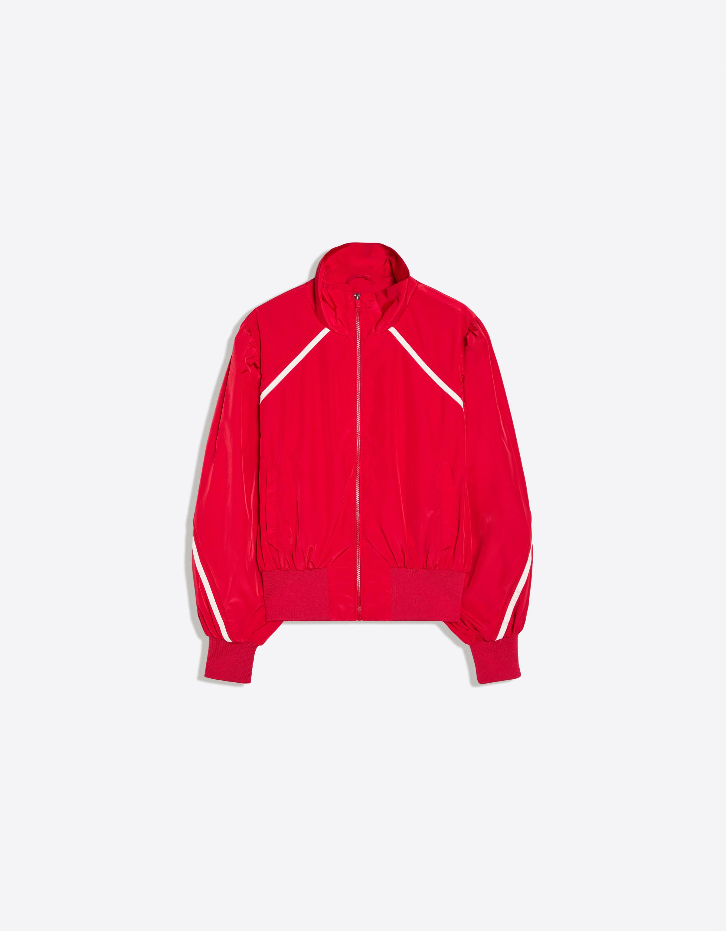 Gathered jacket with contrast piping — Red