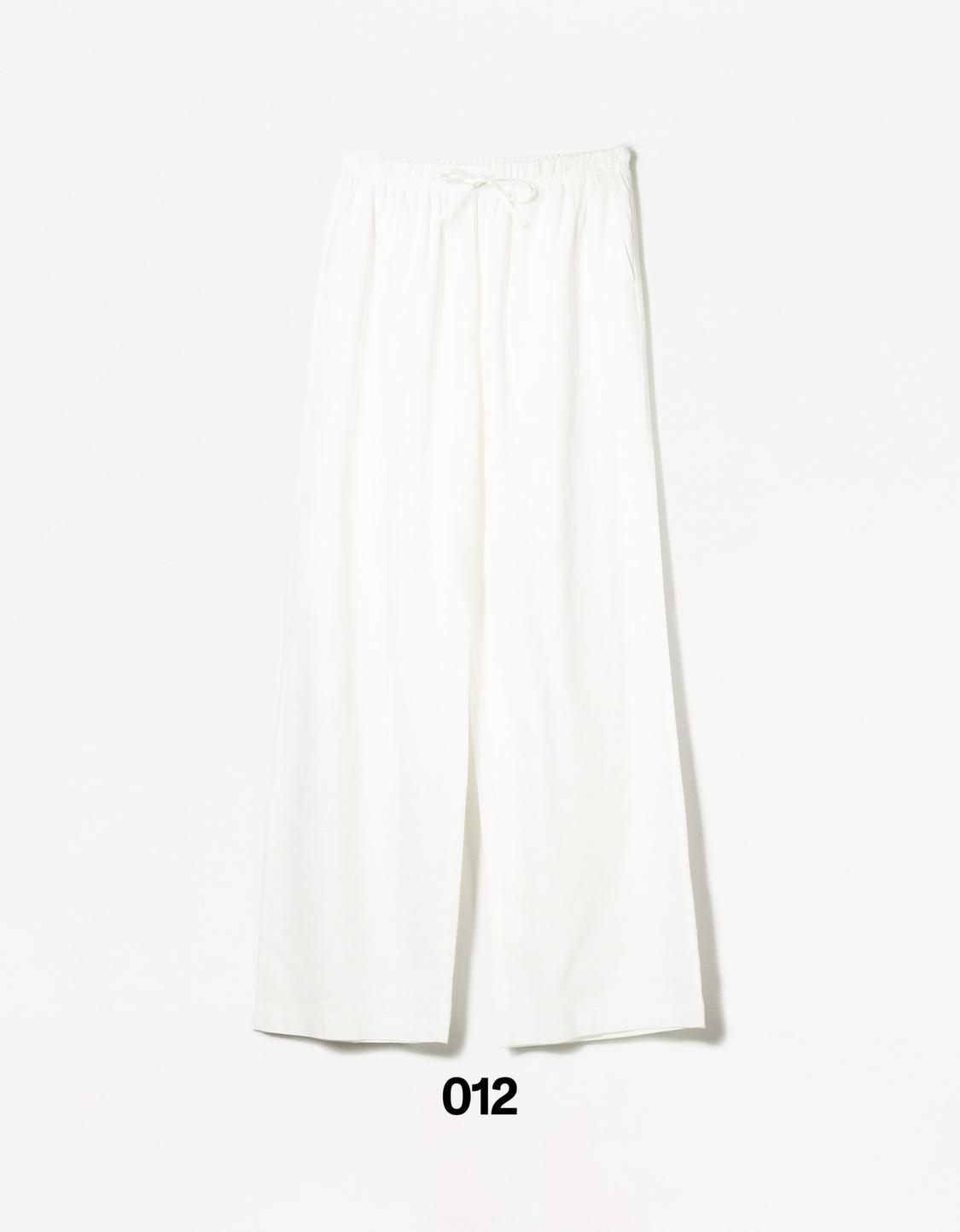 Linen blend trousers with an elasticated waistband