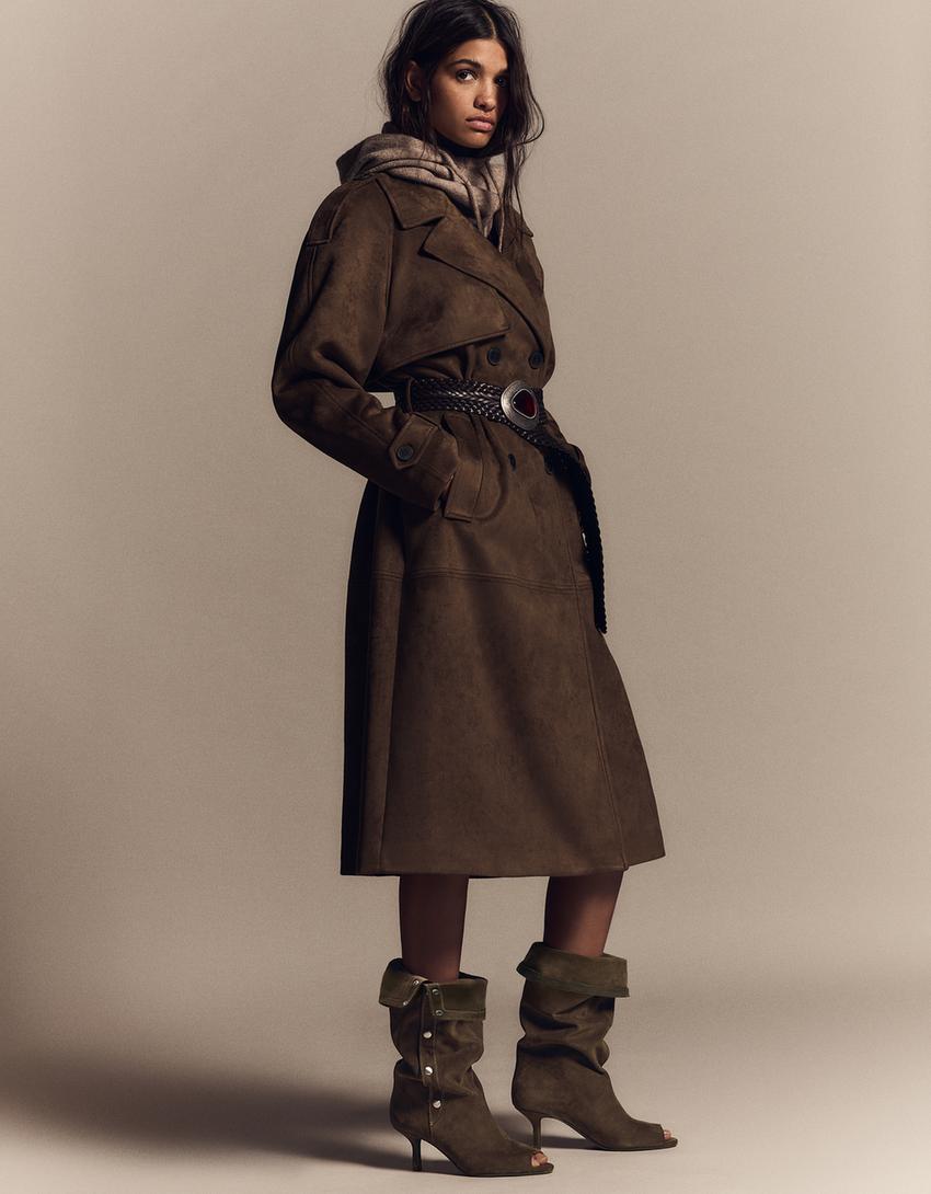 Open-front heeled boots-TAUPE