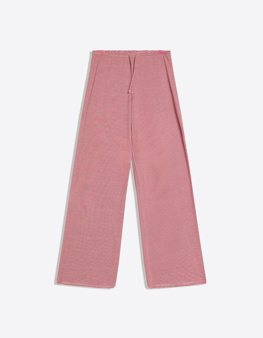 Gerade Hose mit Streifenprint-Rot
