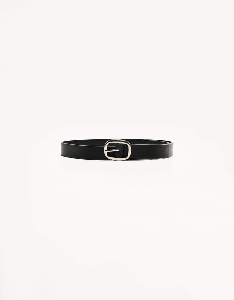 Thin faux leather belt