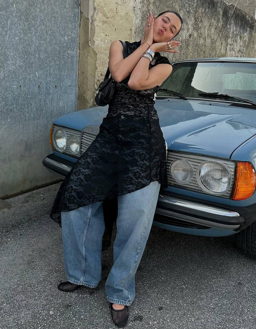 فستان دانتيل متوسط الطول-أسود-3