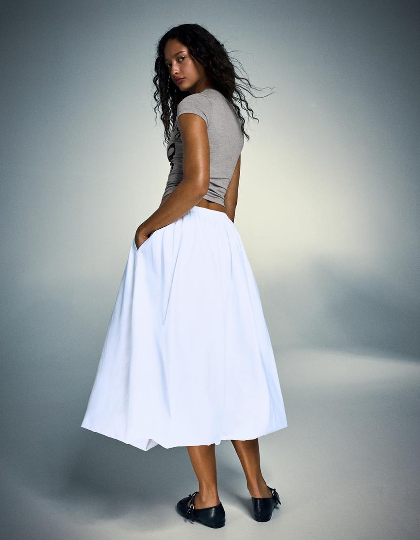 T-Shirt mit Print-Grau