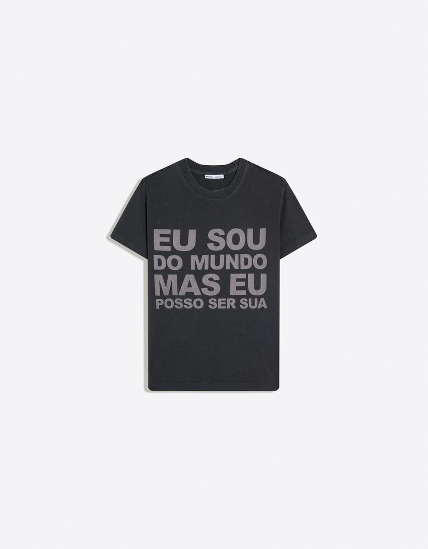 Camiseta print Carol Biazin Collection-Gris