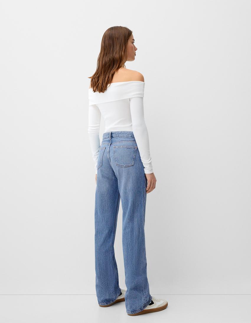 Jeans straight-Azul lavado-2