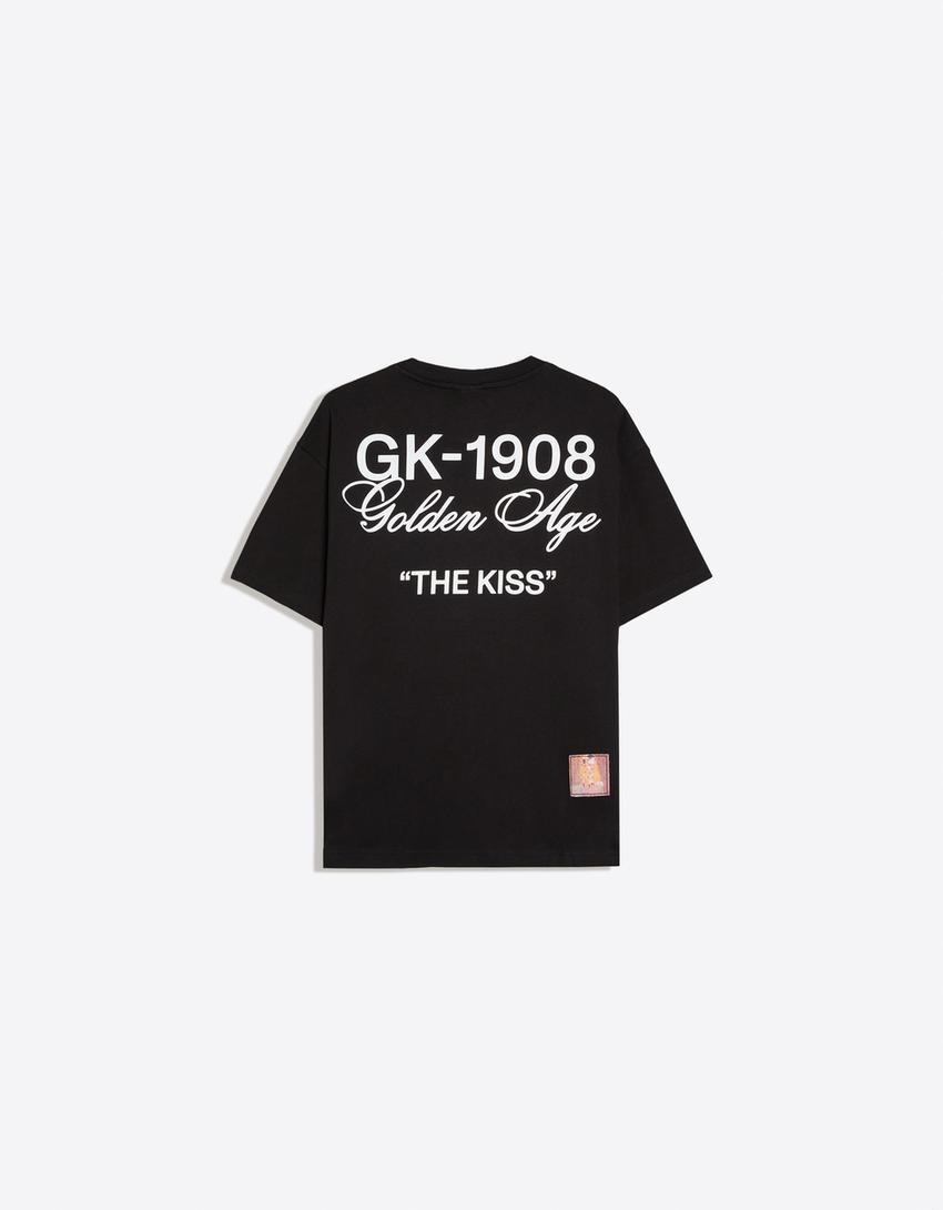 Short sleeve KLIMT print T-shirt-Black