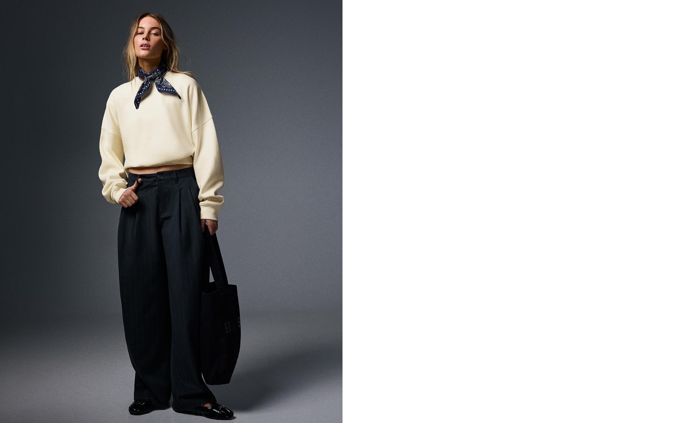 Round neck sweatshirt — Off white