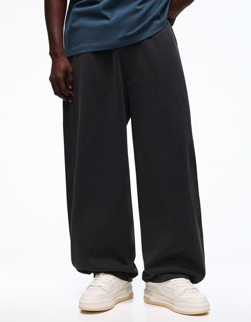 Interlock-Puffärmelhose-Grau