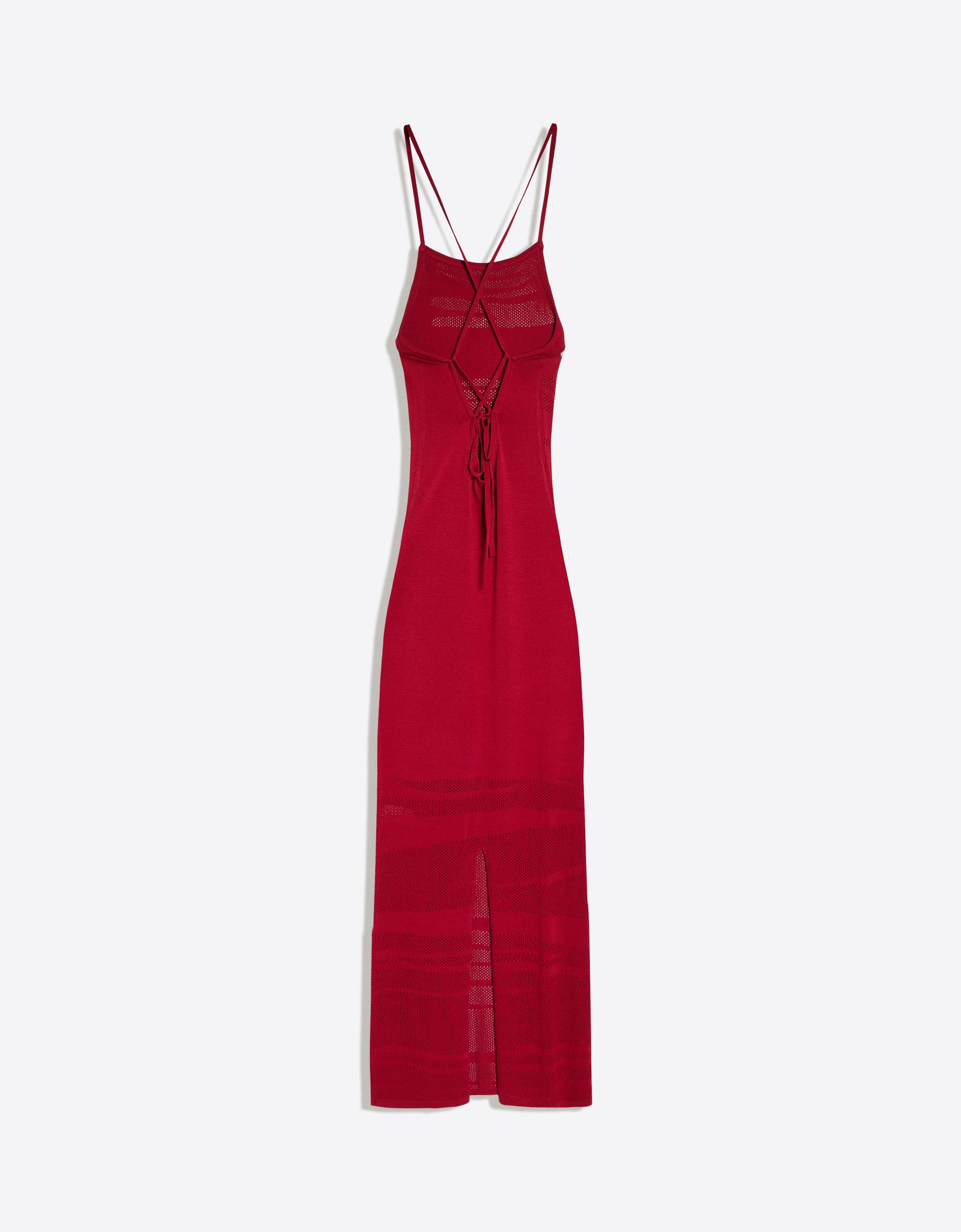 Open-back midi dress — Red