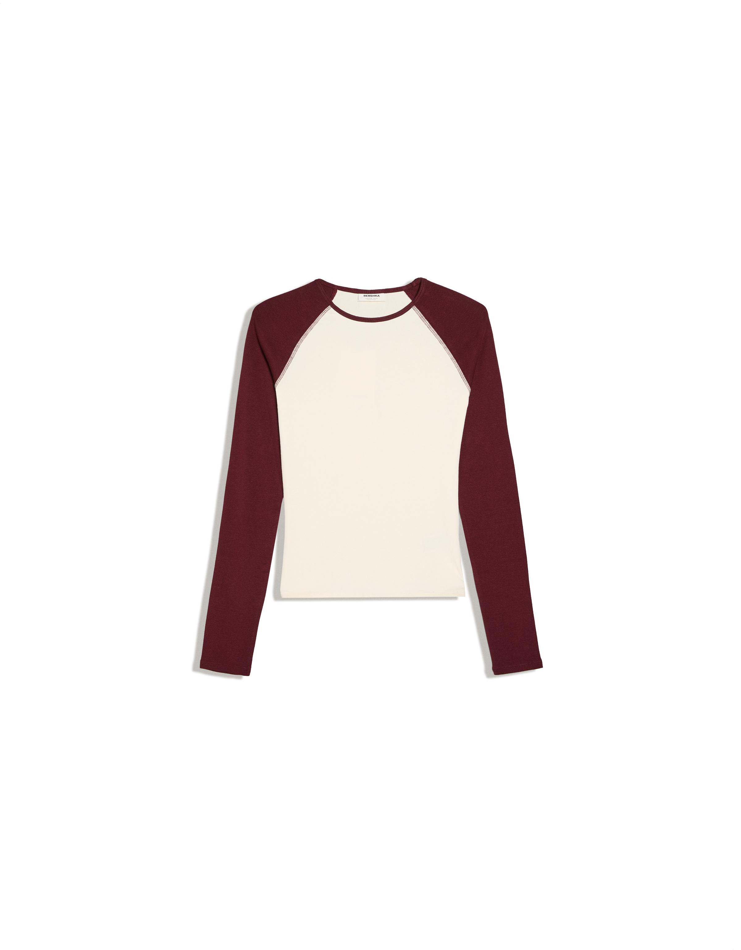 Long sleeve raglan T-shirt — Burgundy