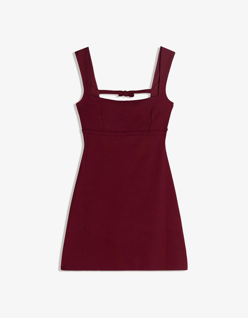 Vestido mini lazos-Burdeos