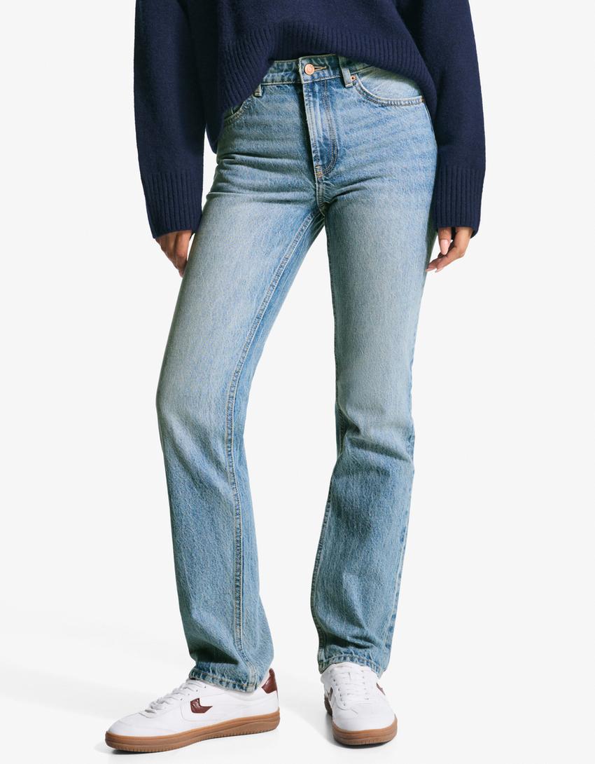Straight fit jeans-Light blue
