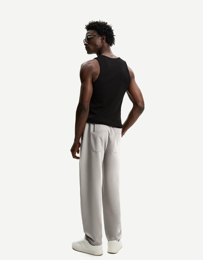 Straight fit jogger tailored pantolon-Kum rengi-1
