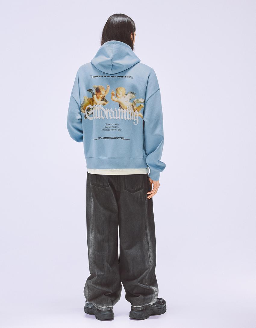 Sweatshirt Saint Margaret of Cortona Boxy fit estampada-Azul claro