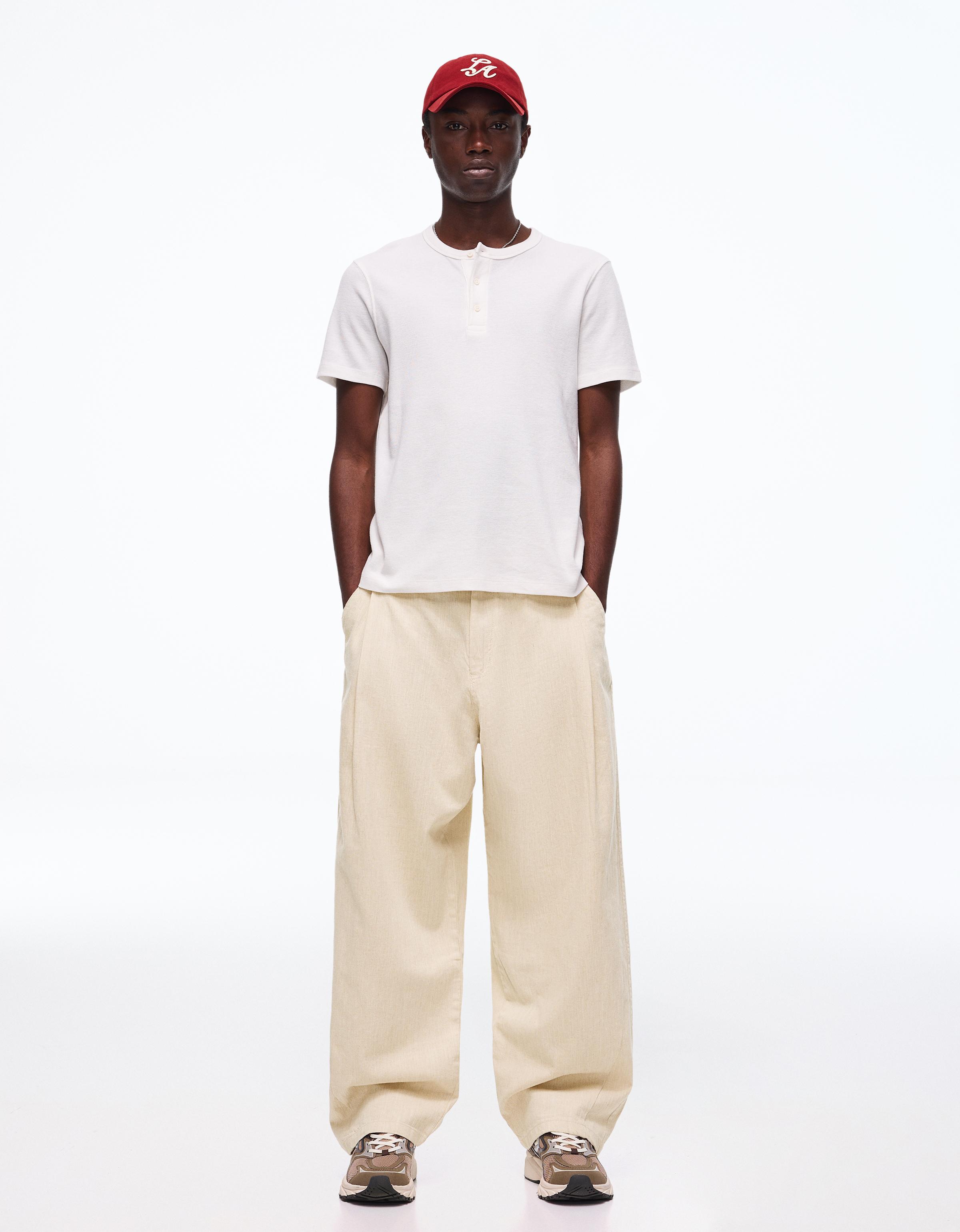 Ketenli super baggy fit pantolon - Görsel 145