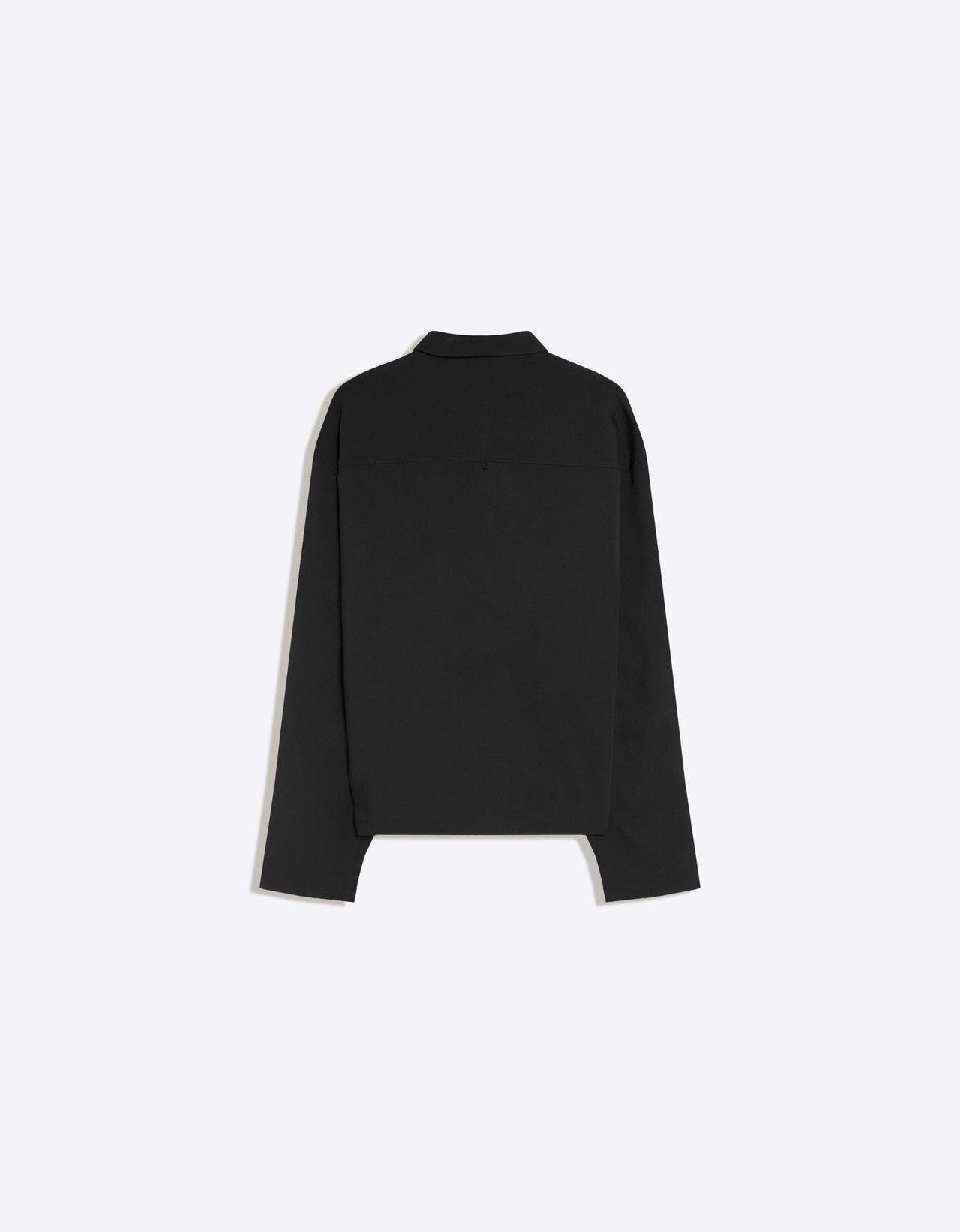 Boxy long sleeve clasp shirt — Black