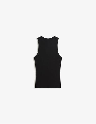 Waffle print vest top — Black 6