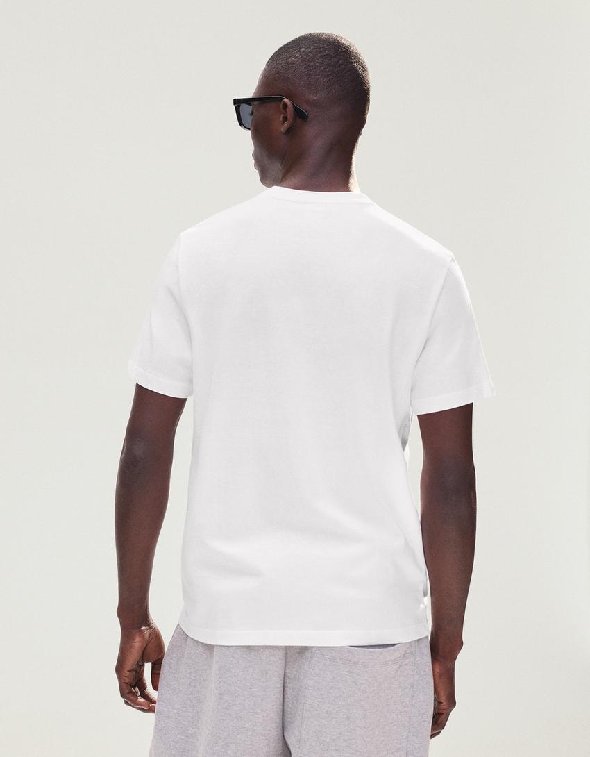 T-Shirt mit kurzen Ärmeln-Weiss