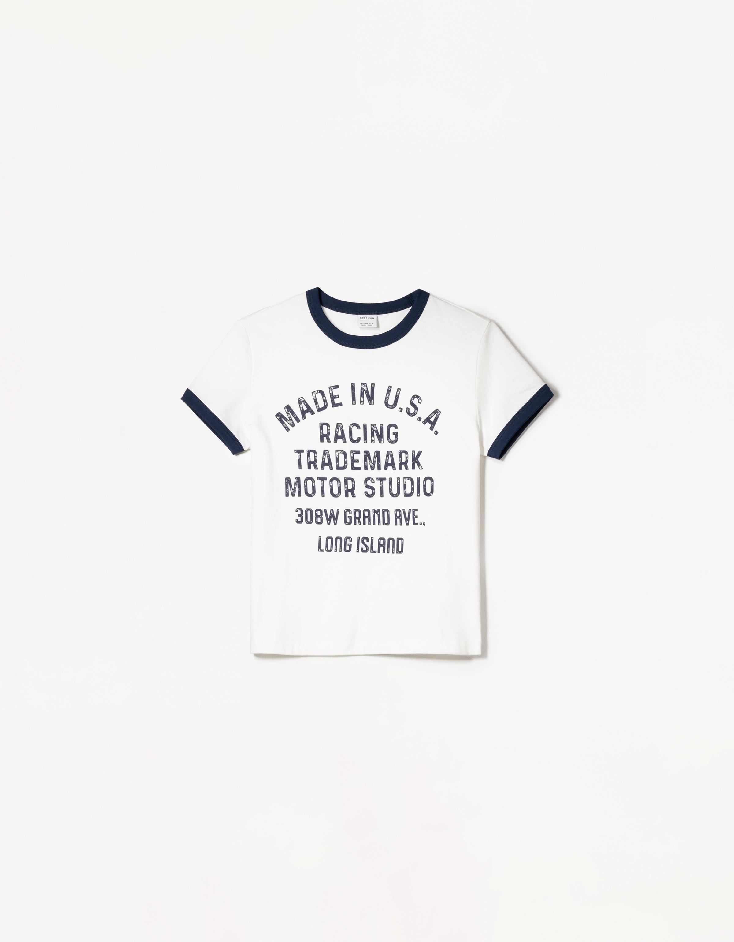 Short sleeve T-shirt with contrast print - T-shirts - BSK