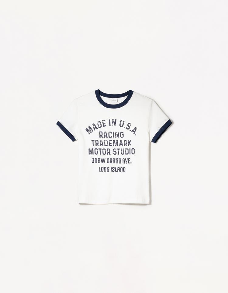 Short sleeve T-shirt with contrast print