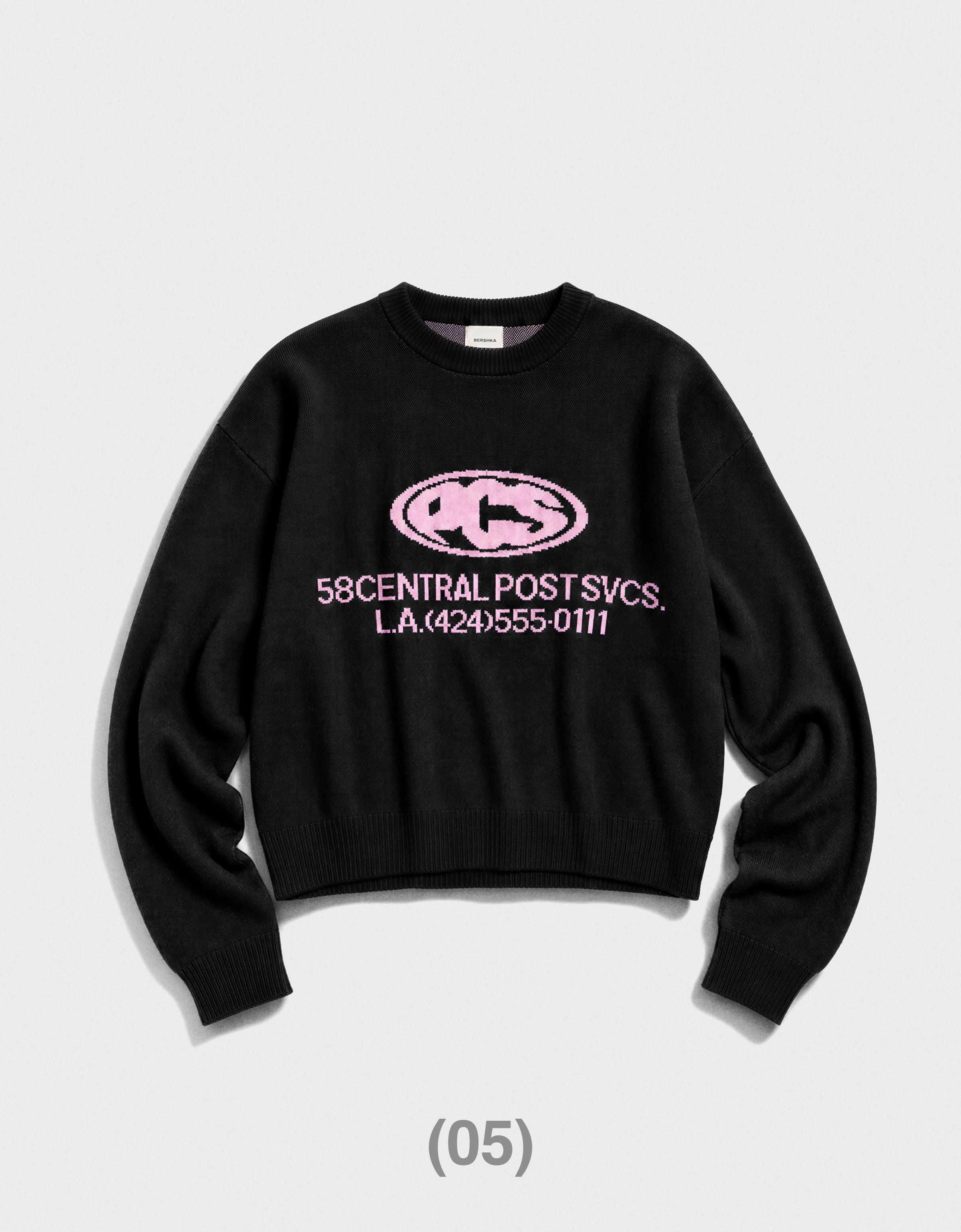 Jacquard knit jumper — Black