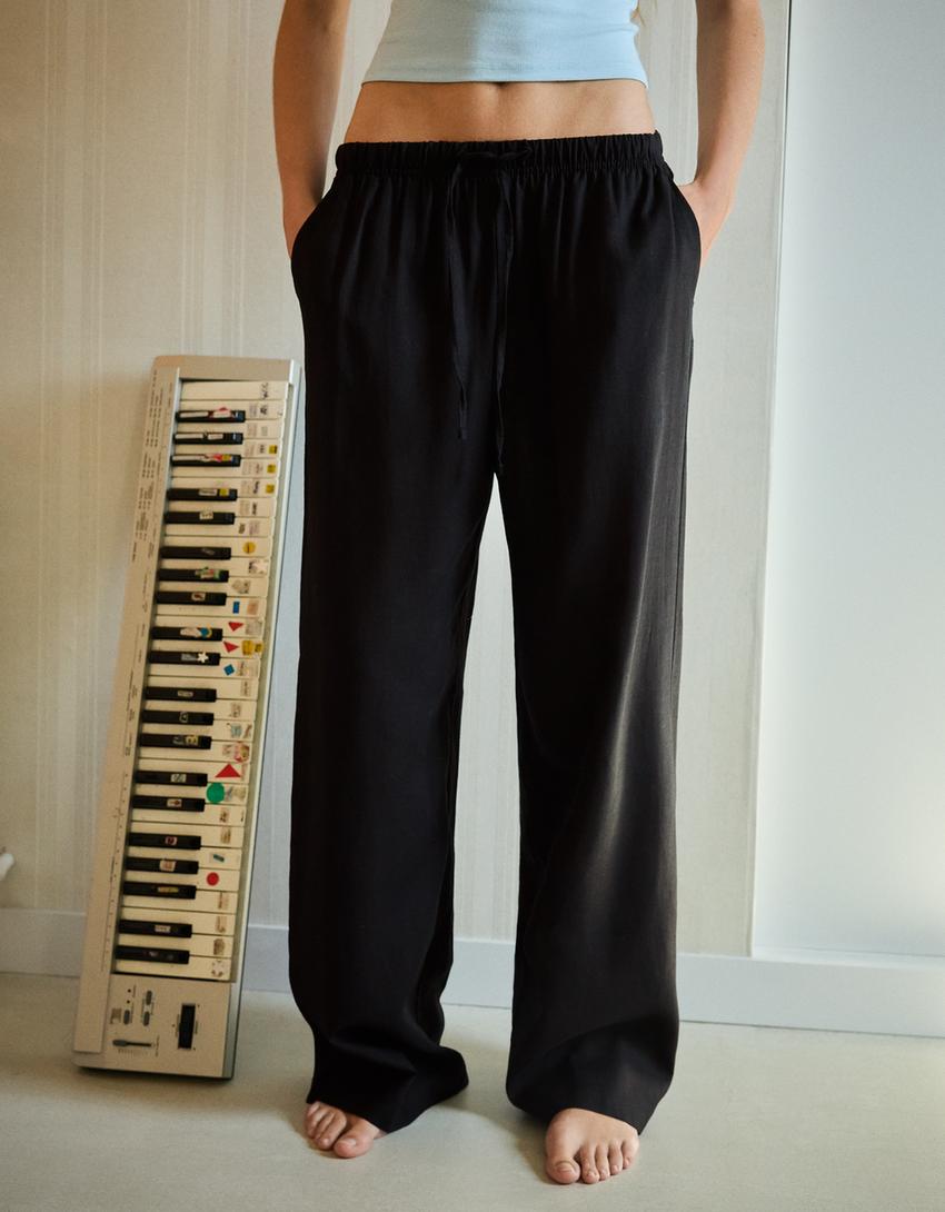 Pantalón goma cintura-Negro