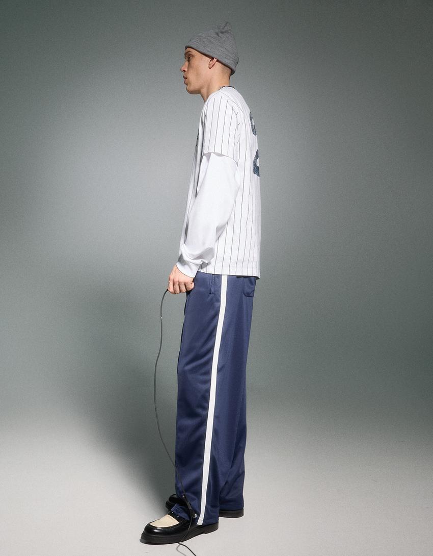 Pantalon straight-Marine-3
