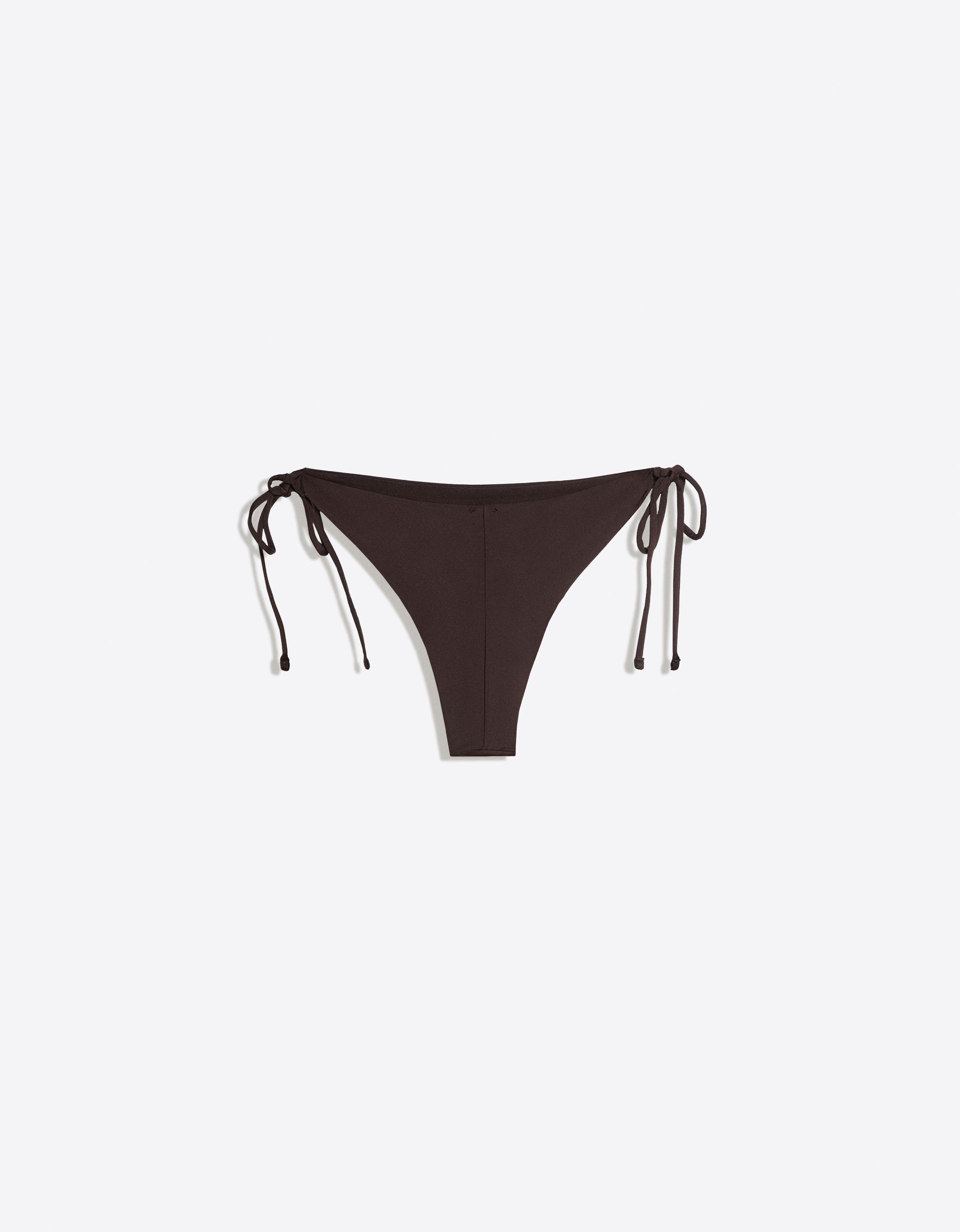 Tie bikini bottoms — Brown