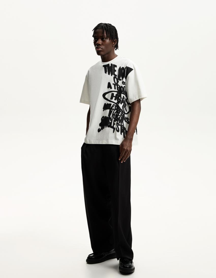 Short sleeve T-shirt with print-Off white