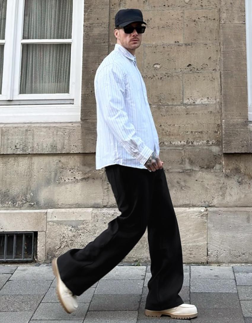 Gerade Jogginghose, tailored-Schwarz